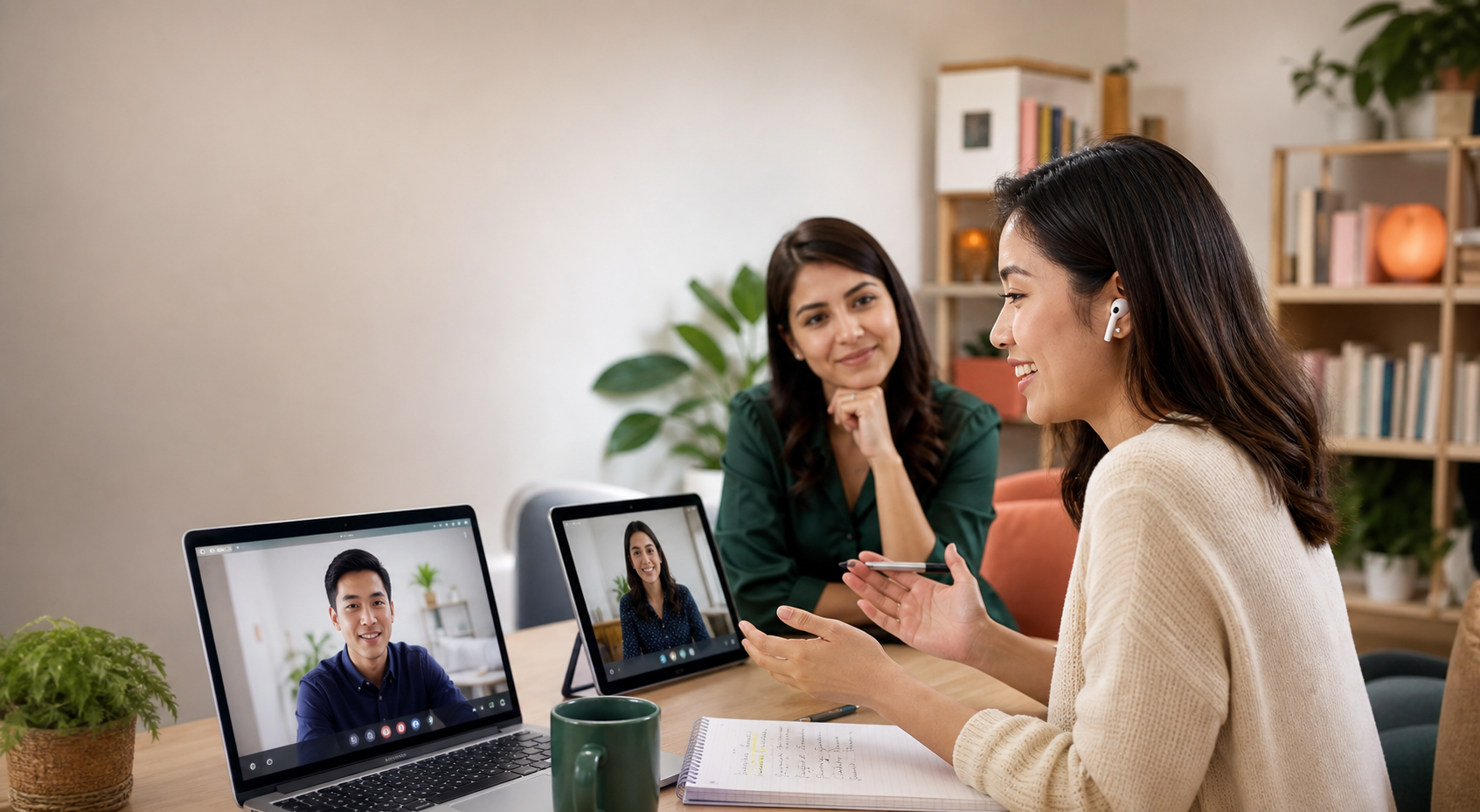 Real English Circle practice session with job seekers speaking online